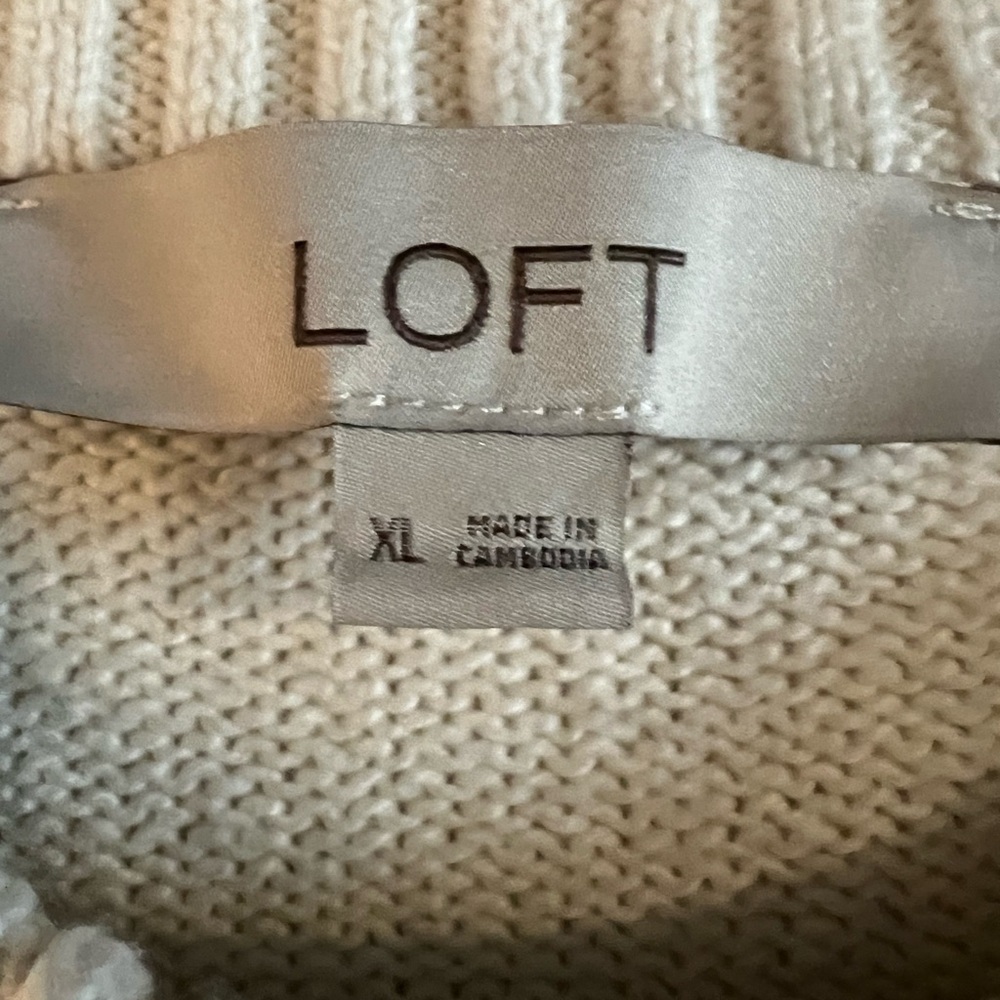 LOFT Fair Isle winter white and black sweater. Size XL. - Picture 6 of 9